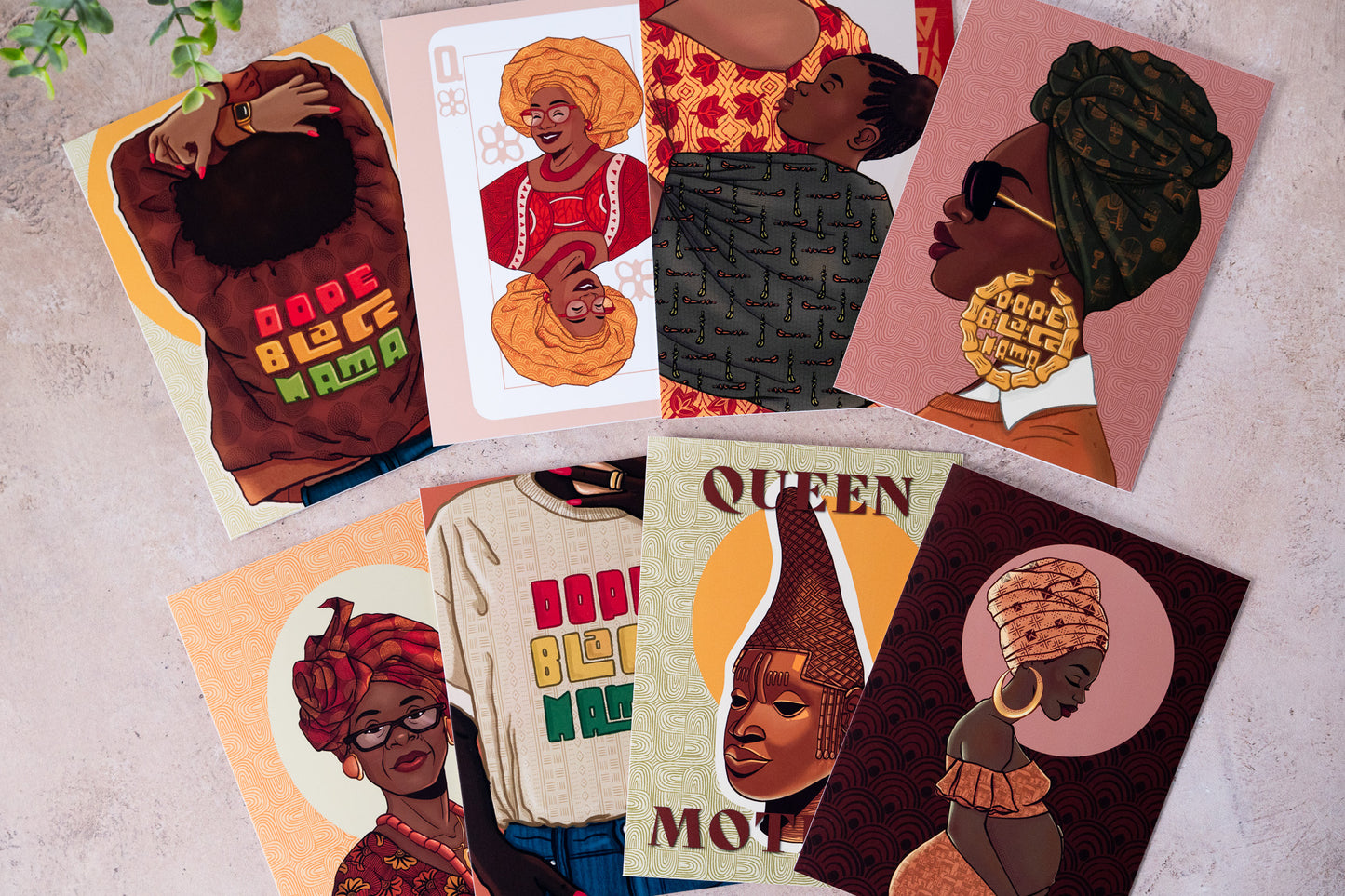 Queen of Moms Greeting Card (Pink) - Pounded Yam Productions