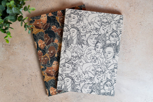 Stitched Notebook Set - Line Art Women - Pounded Yam Productions