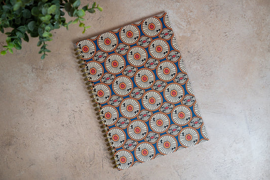 African Print Soft Cover Spiral Notebook - Circles - Pounded Yam Productions