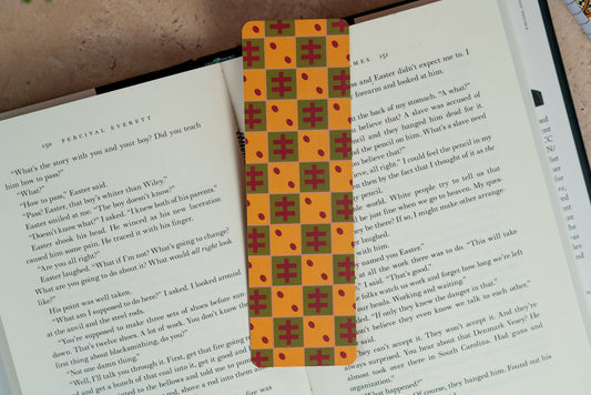 African Print Bookmark - Cowries (Ankara) - Pounded Yam Productions