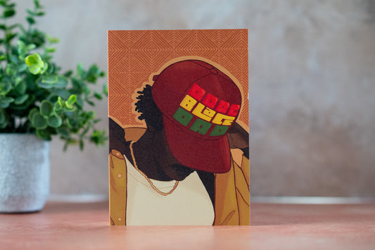 Dope Black Dad (Cap) Greeting Card - Pounded Yam Productions