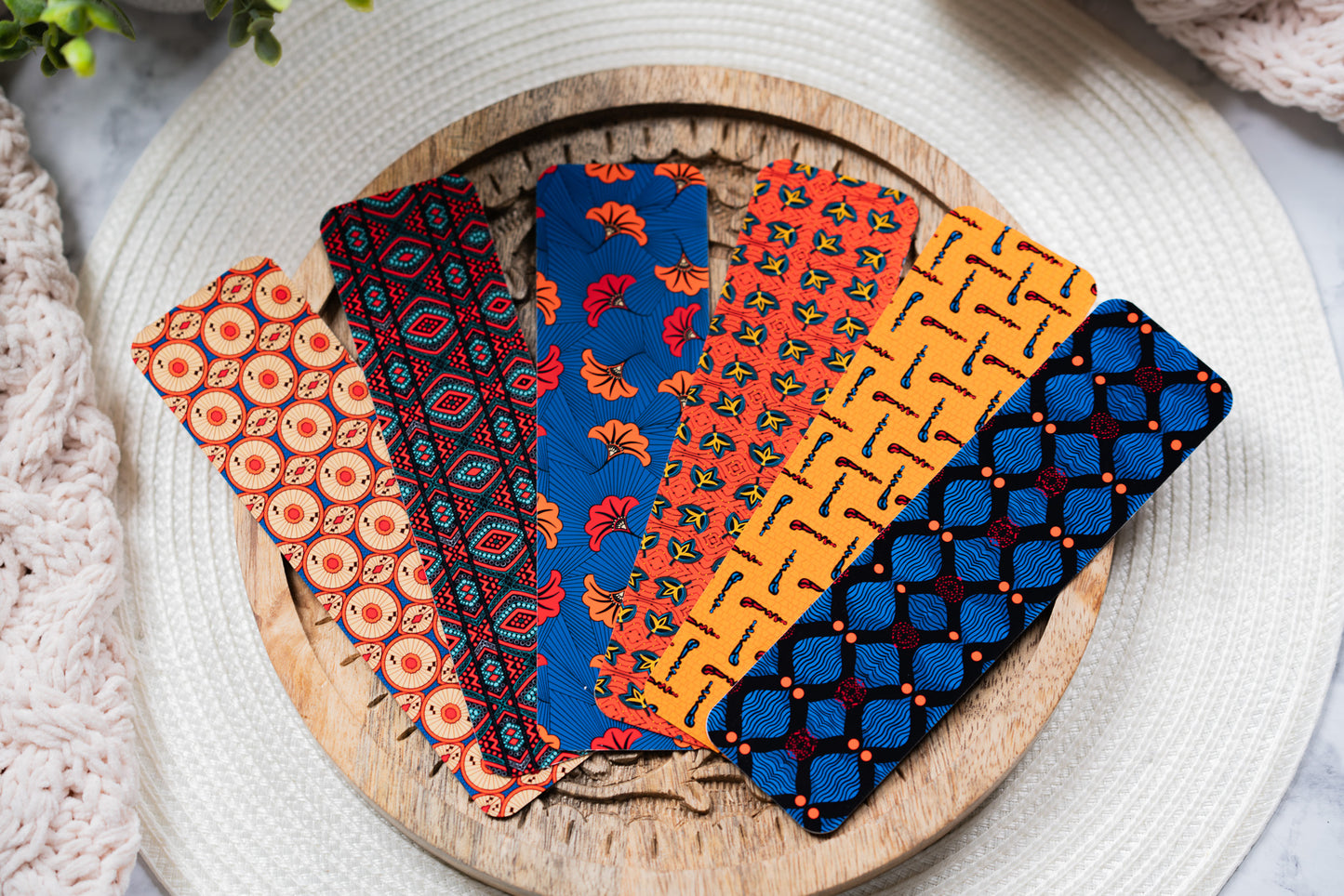 Ankara African Print Bookmarks - Fans - Pounded Yam Productions