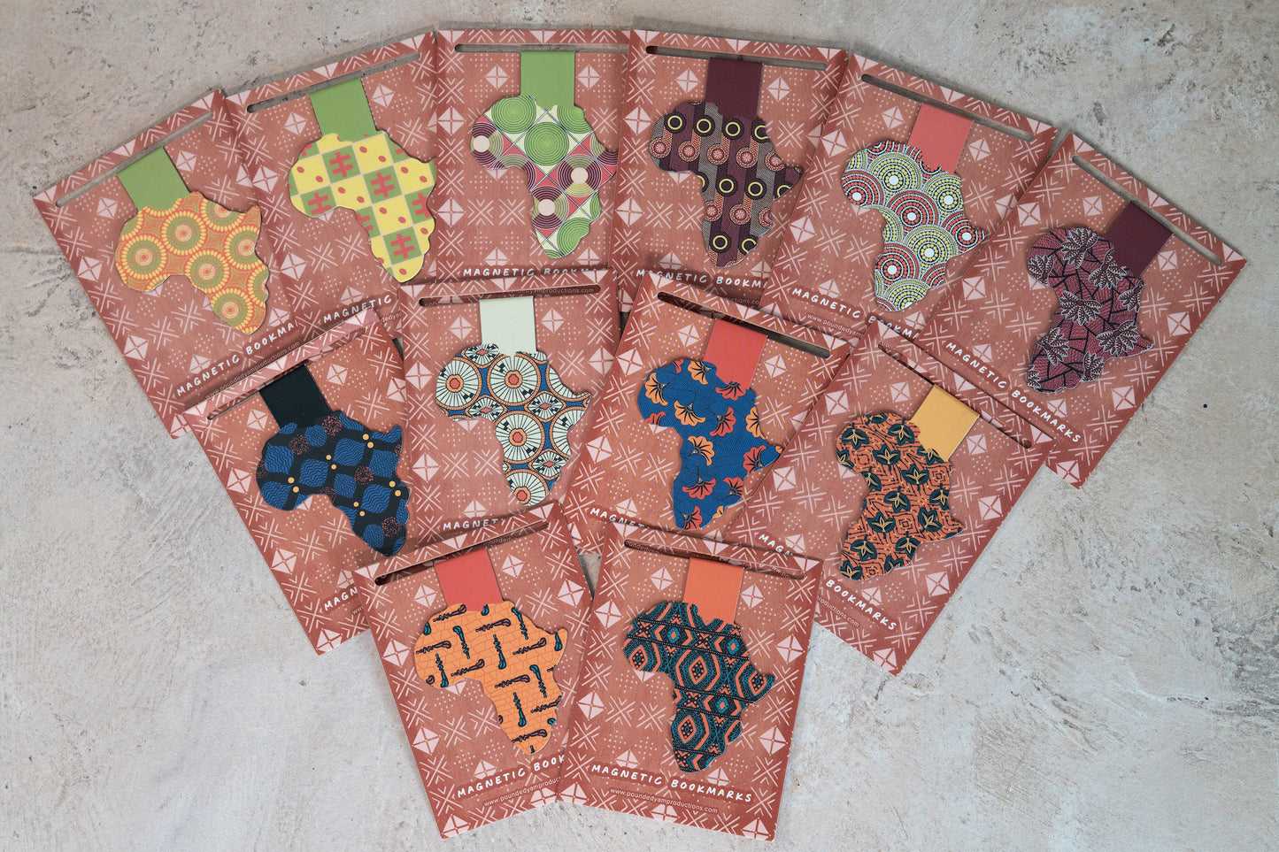 Magnetic Bookmark - African Print (Red and Yellow)