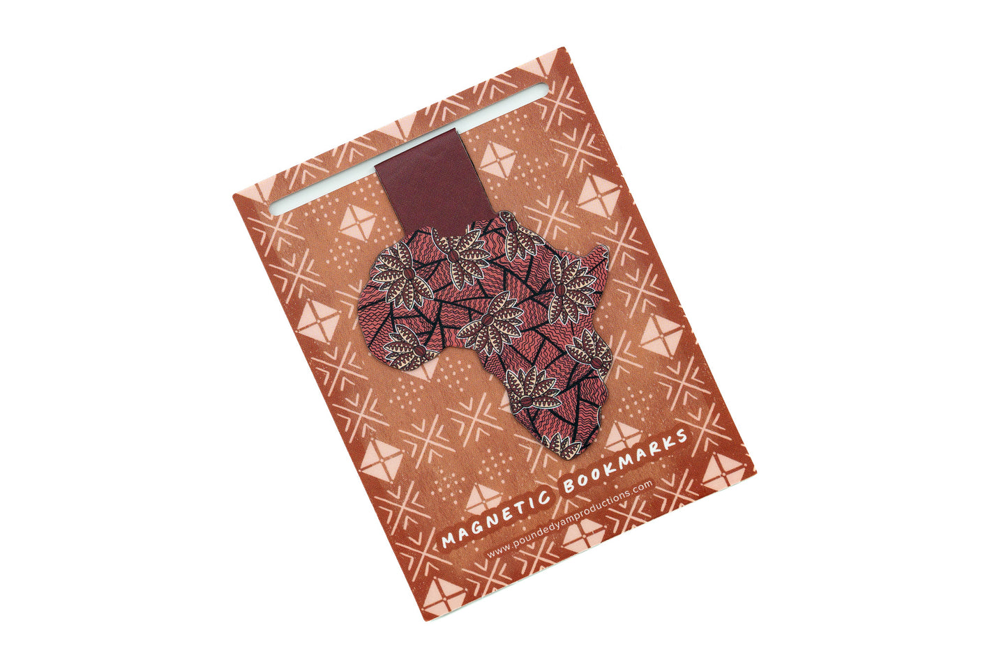 Magnetic Bookmark - African Print (Red Blossom)