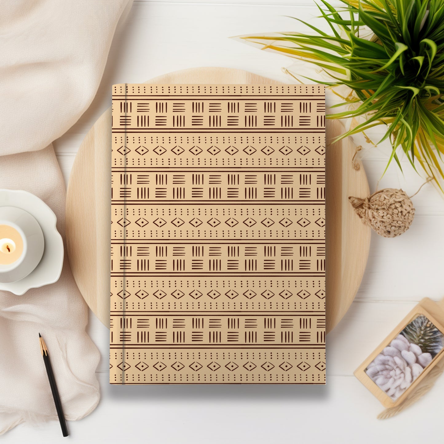 African Print Mud Cloth Inspired Journal (Rhombus A5 Lined) - Pounded Yam Productions