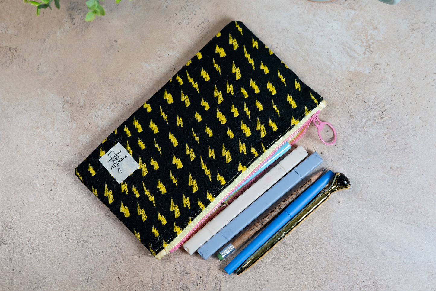 Ankara Pencil Case - Lightning Bolts