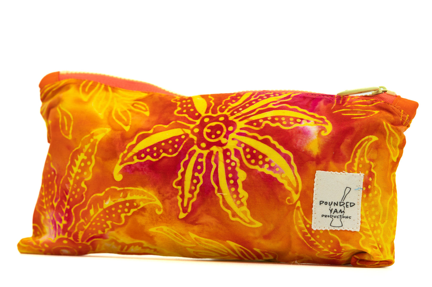 Ankara Pencil Case - Orange Flowers