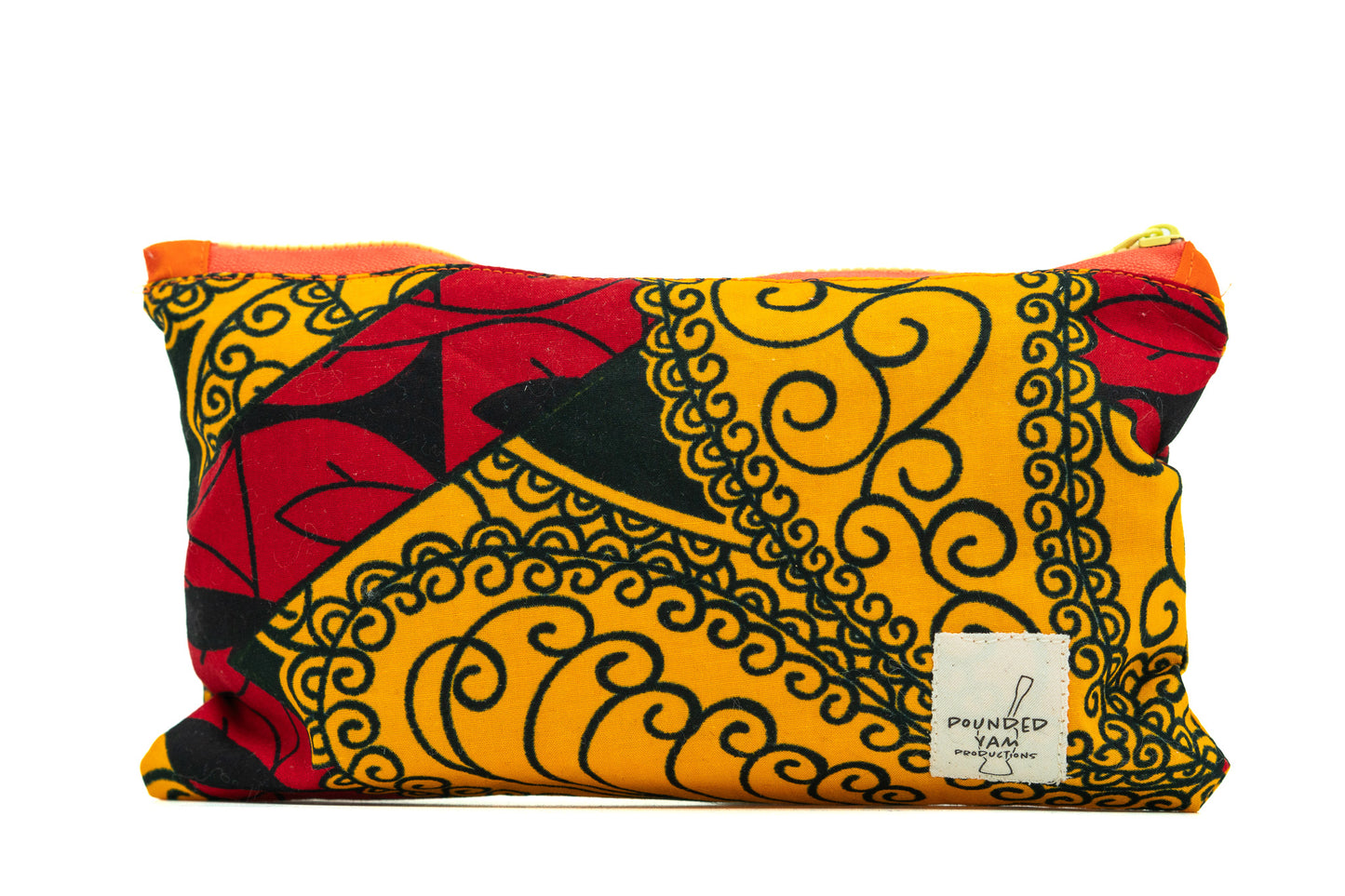 Ankara Pencil Case - Yellow Swirls