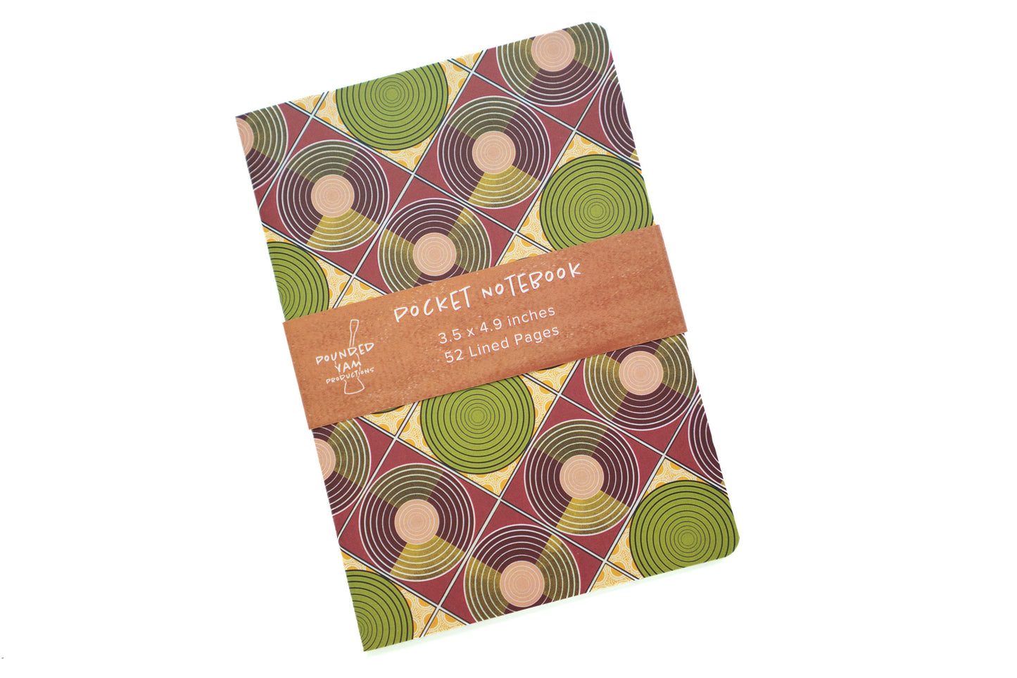 African Print Pocket Notebook - Discs (Ankara) - Pounded Yam Productions