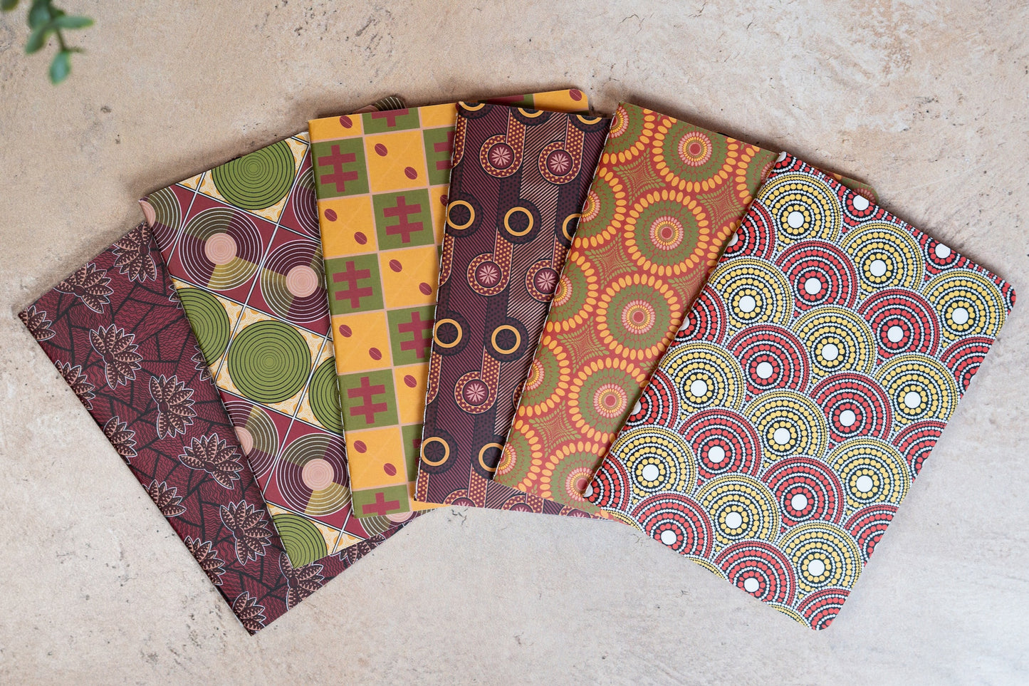 African Print Pocket Notebook - Red and Yellow (Ankara) - Pounded Yam Productions