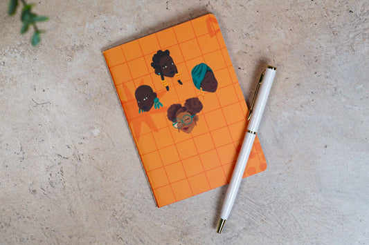 Black Girl Hairstyles Pocket Notebook - Yellow - Pounded Yam Productions
