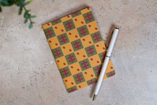 African Print Notebook - Cowries (Ankara) - Pounded Yam Productions