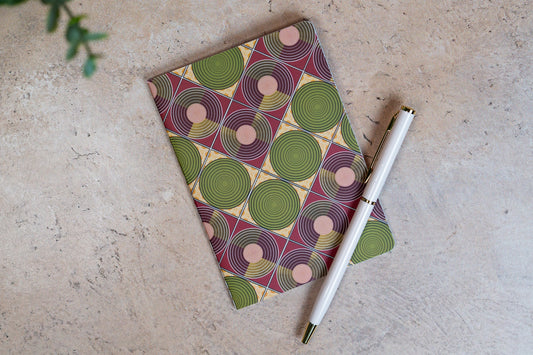 African Print Pocket Notebook - Discs (Ankara) - Pounded Yam Productions