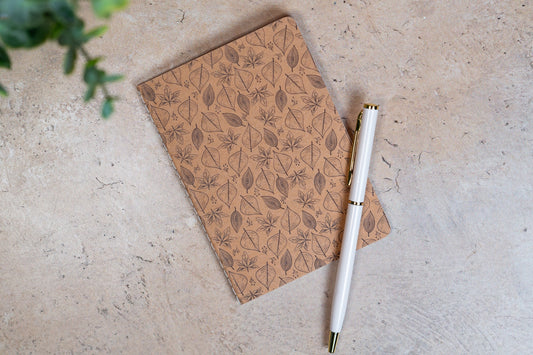 African Print Pocket Notebook - Leaves - Pounded Yam Productions