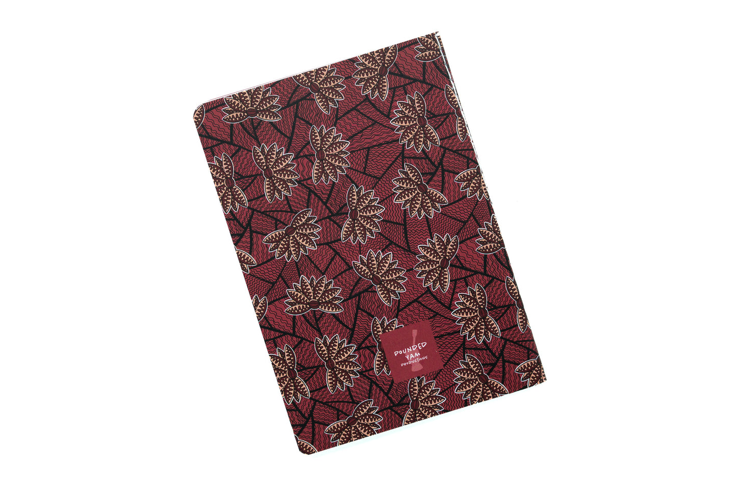 African Print Pocket Notebook - Red Blossom (Ankara) - Pounded Yam Productions