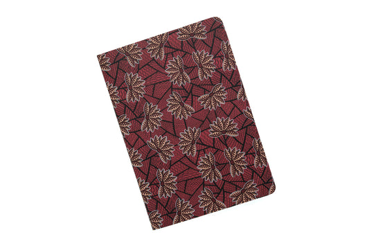 African Print Pocket Notebook - Red Blossom (Ankara) - Pounded Yam Productions