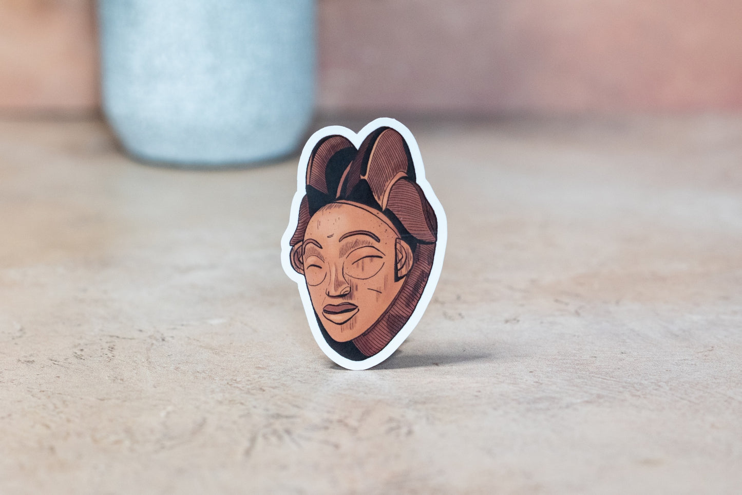 African Masks Stickers: Punu