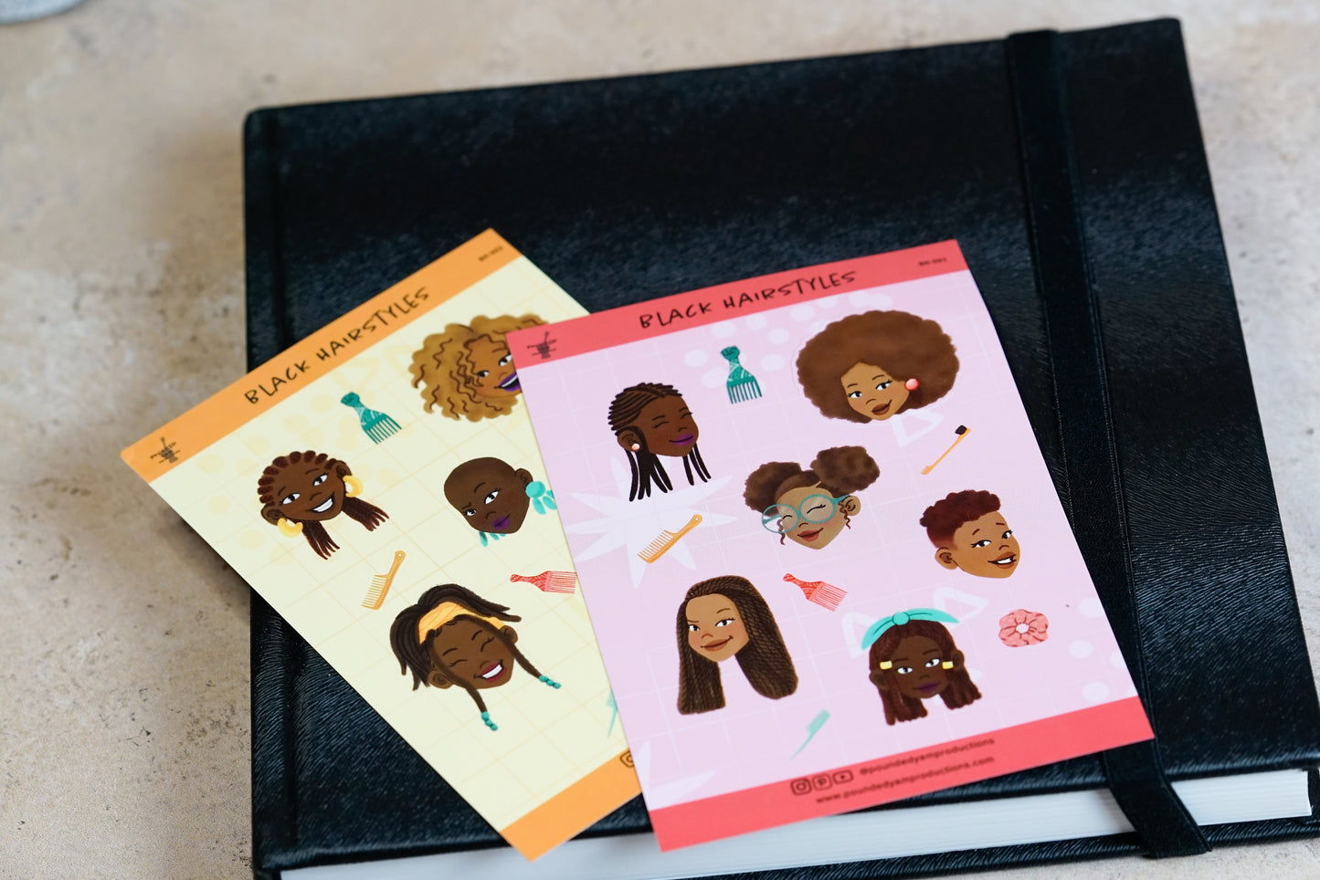 Black Girl Hairstyles Sticker Sheets - Pounded Yam Productions