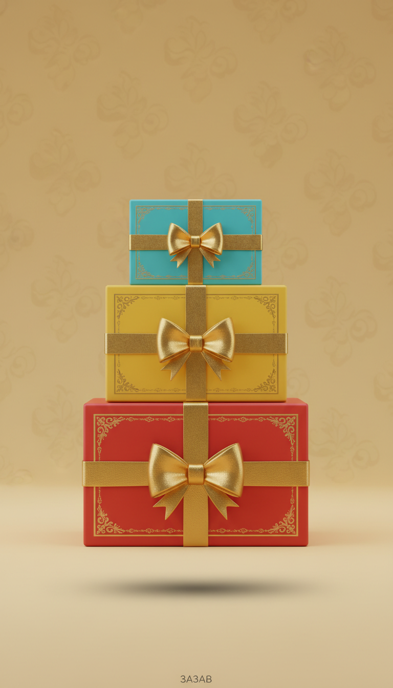 Gift Box Set With Gold Accents