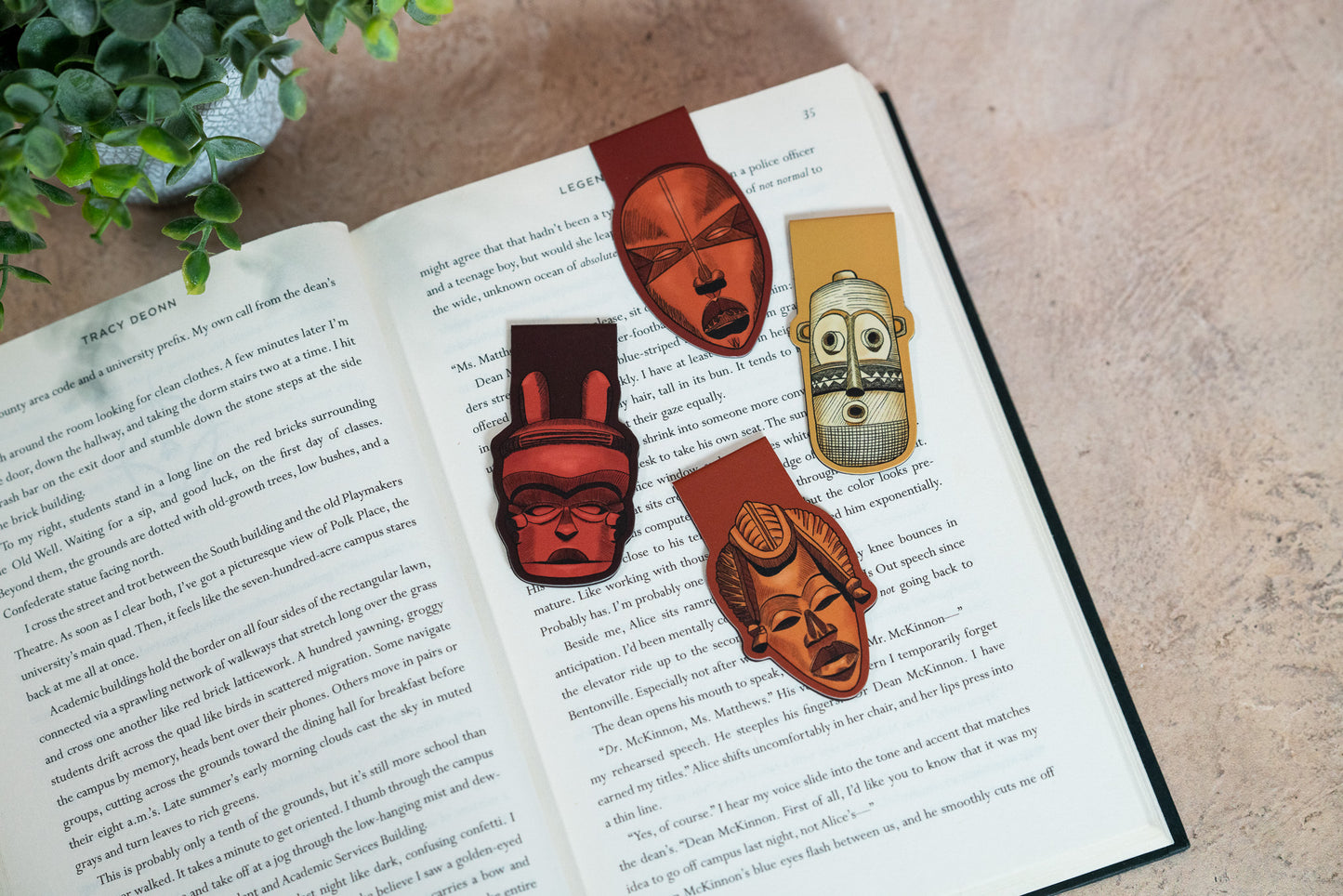 Magnetic Bookmark - African Masks (Ibibio) - Pounded Yam Productions