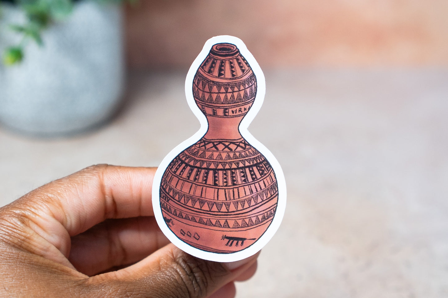 African Calabash Stickers: Orange