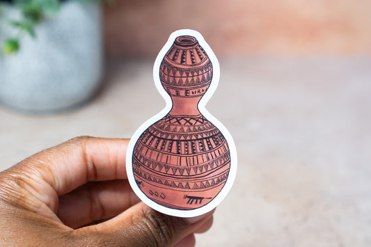 African Calabash Stickers: Orange - Pounded Yam Productions