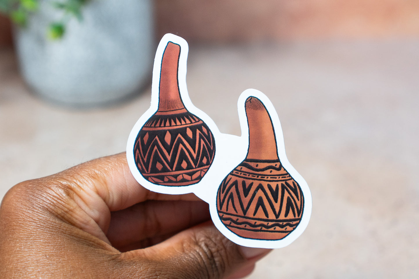 African Calabash Stickers: Twins