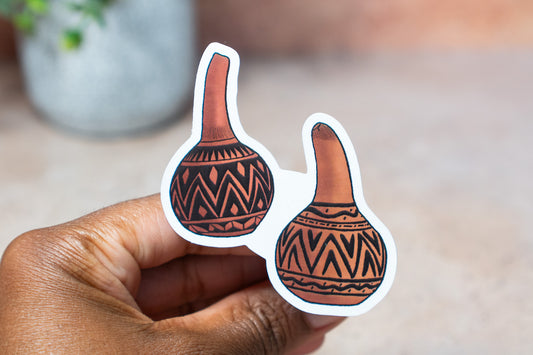 African Calabash Stickers: Twins - Pounded Yam Productions