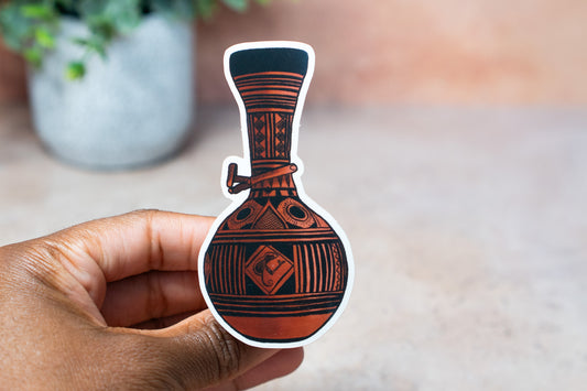 African Calabash Stickers: Red - Pounded Yam Productions