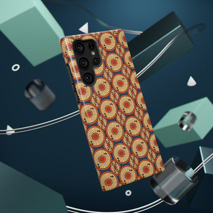 African Ankara Print Impact-Resistant Phone Case - Circles - Pounded Yam Productions
