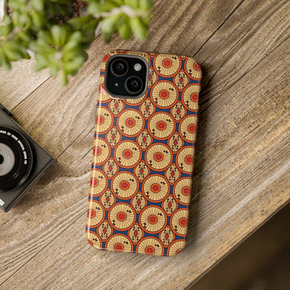 African Ankara Print Impact-Resistant Phone Case - Circles - Pounded Yam Productions