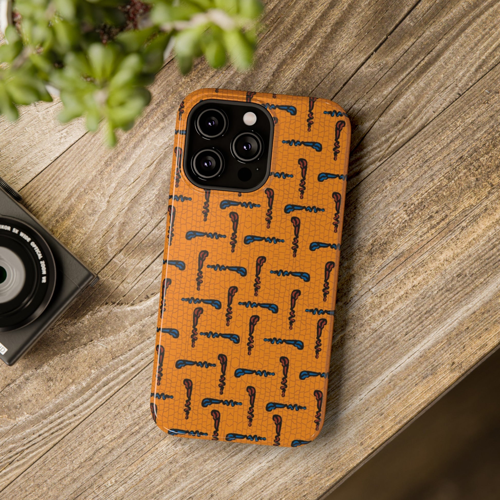 African Ankara Print Impact-Resistant Phone Case - Walking Sticks - Pounded Yam Productions