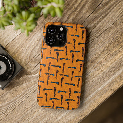 African Ankara Print Impact-Resistant Phone Case - Walking Sticks - Pounded Yam Productions