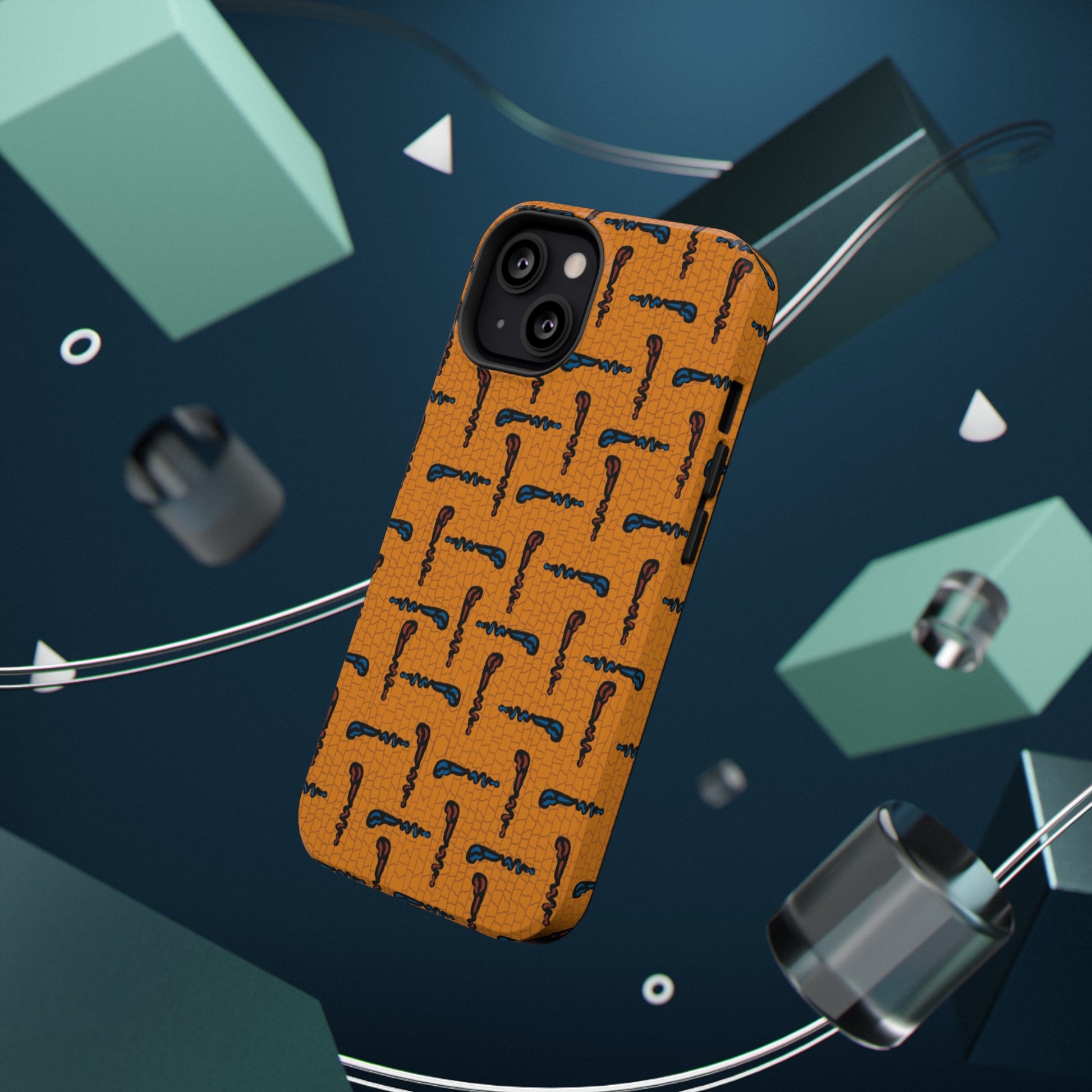 African Ankara Print Impact-Resistant Phone Case - Walking Sticks - Pounded Yam Productions