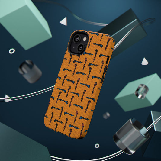 African Ankara Print Impact-Resistant Phone Case - Walking Sticks - Pounded Yam Productions