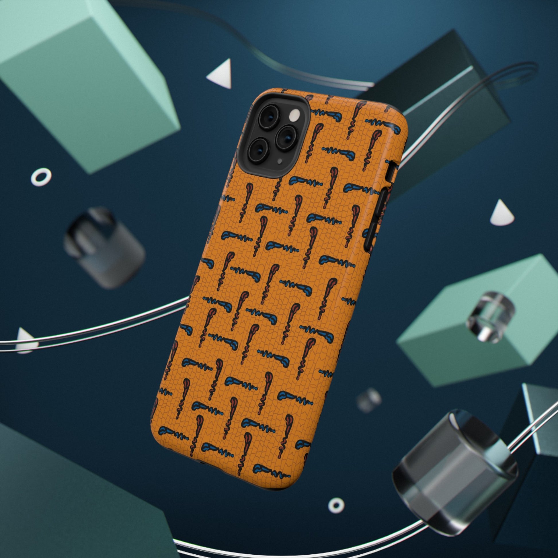 African Ankara Print Impact-Resistant Phone Case - Walking Sticks - Pounded Yam Productions