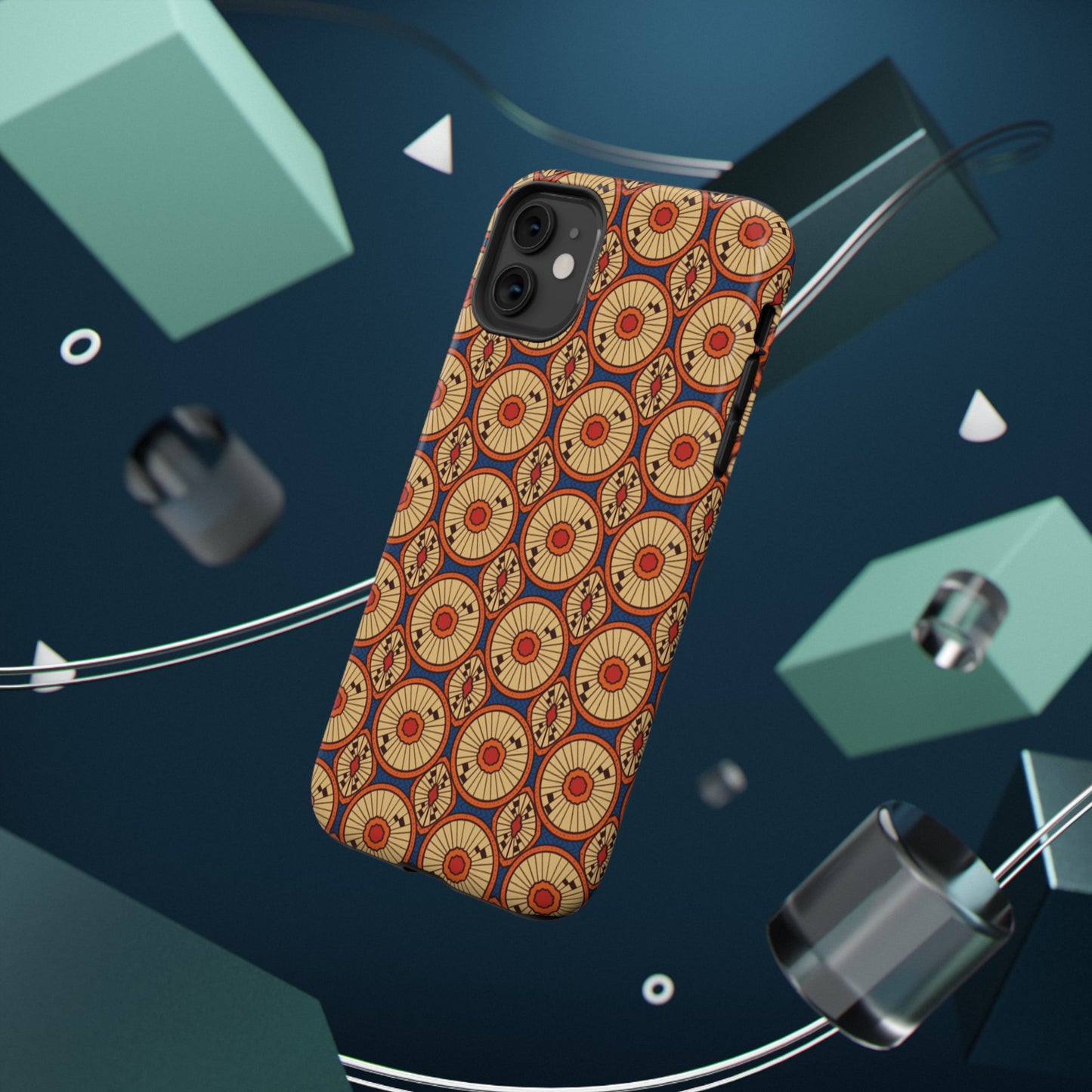 African Ankara Print Impact-Resistant Phone Case - Circles