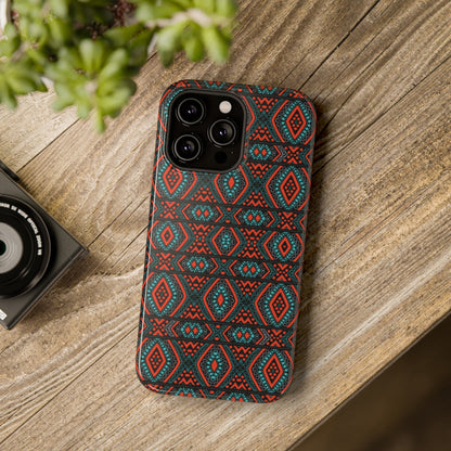 African Ankara Print Impact-Resistant Phone Case - Diamonds - Pounded Yam Productions