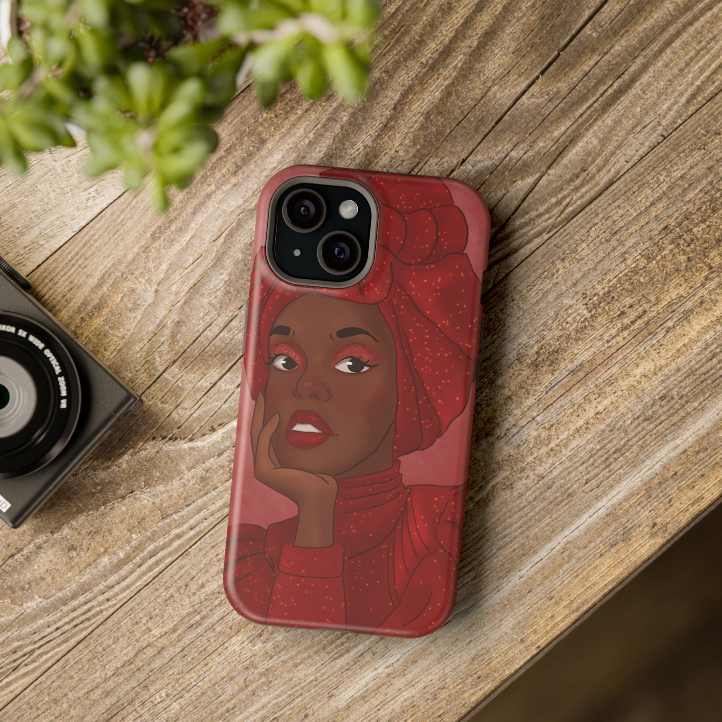 Red African Woman Impact-Resistant Phone Case