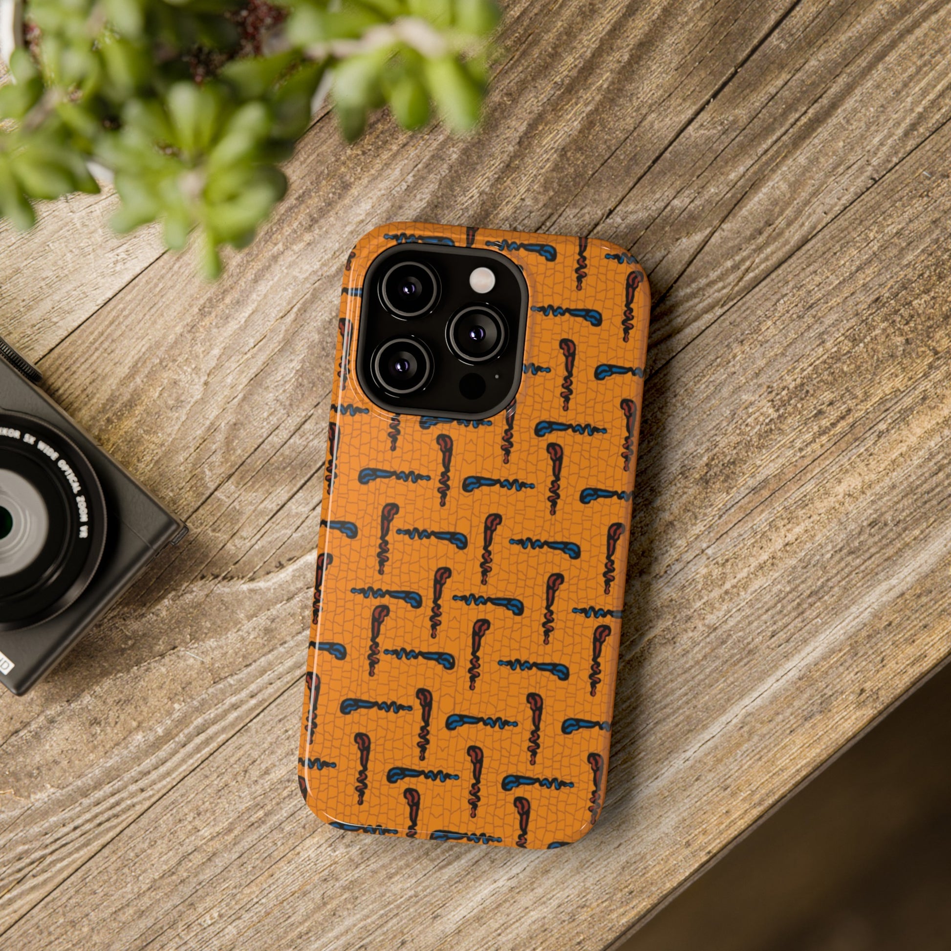 African Ankara Print Impact-Resistant Phone Case - Walking Sticks - Pounded Yam Productions