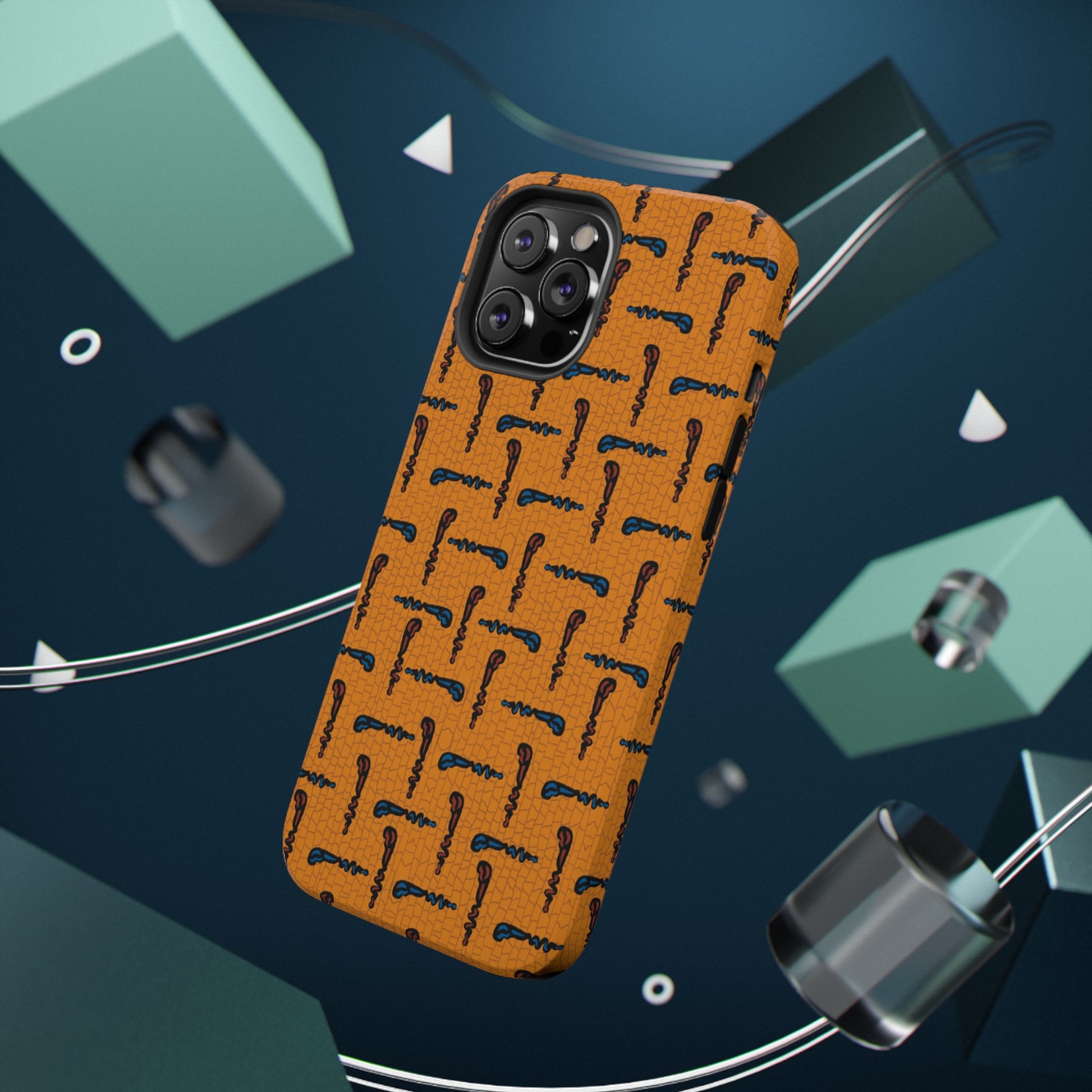 African Ankara Print Impact-Resistant Phone Case - Walking Sticks - Pounded Yam Productions