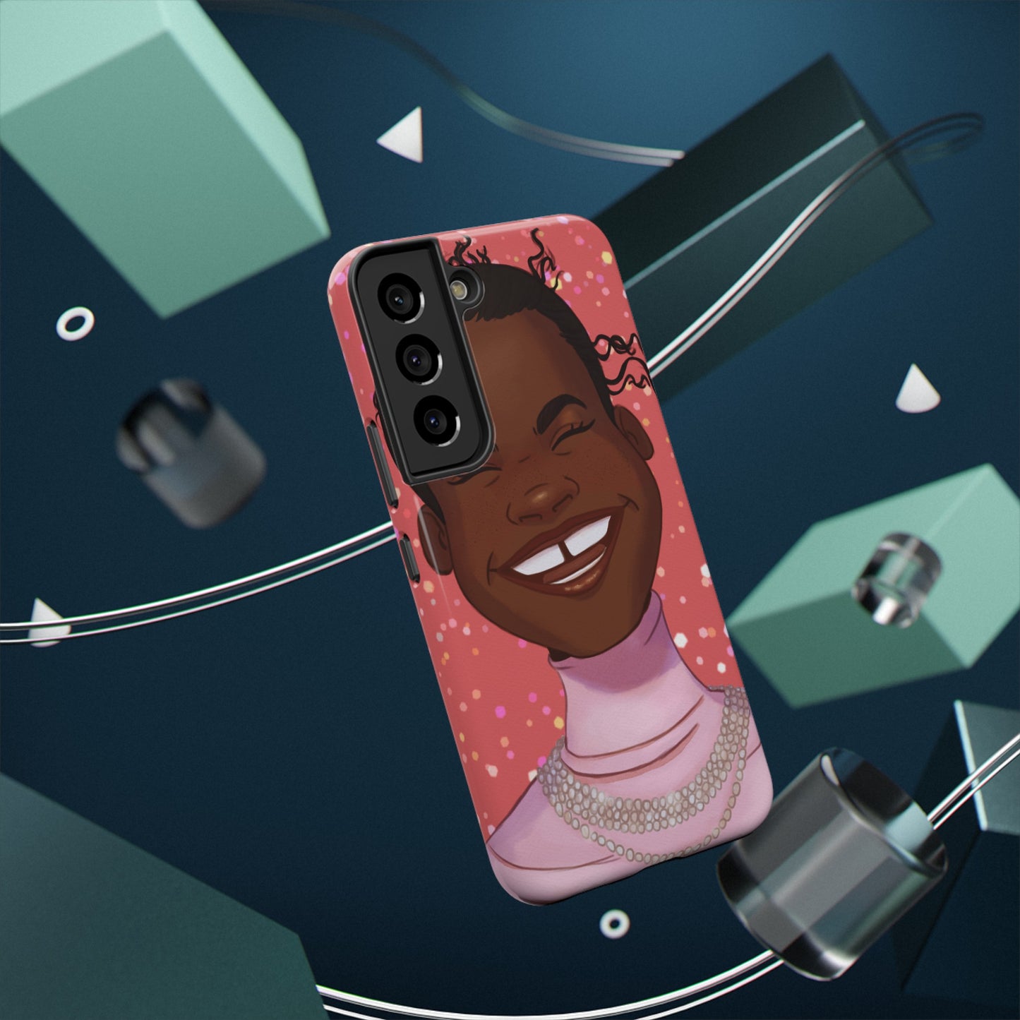 Happy Confetti Smiling Black Girl Illustrated Impact-Resistant Phone Case