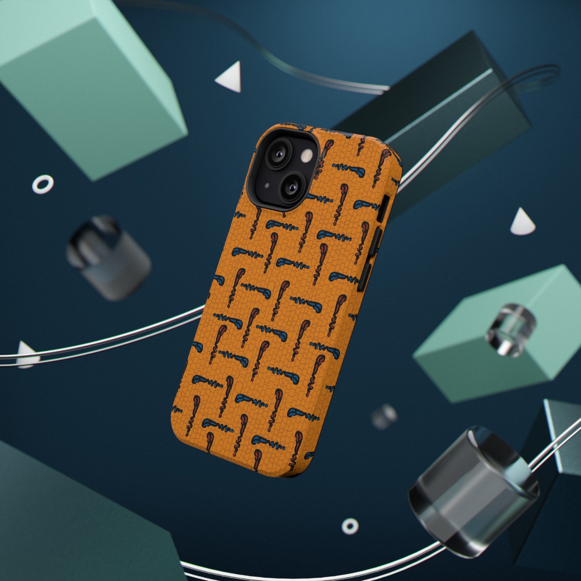 African Ankara Print Impact-Resistant Phone Case - Walking Sticks - Pounded Yam Productions