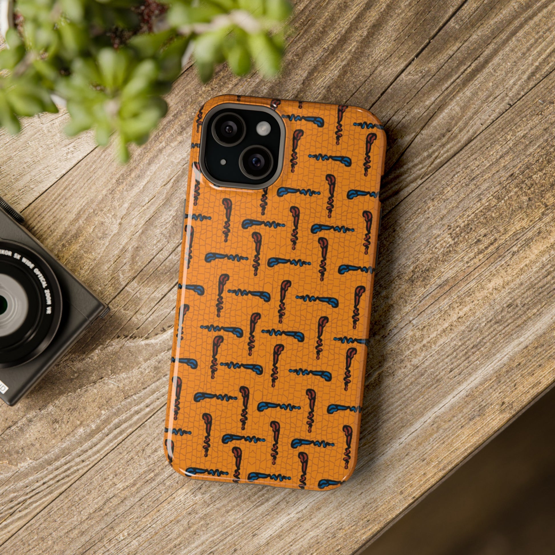 African Ankara Print Impact-Resistant Phone Case - Walking Sticks - Pounded Yam Productions