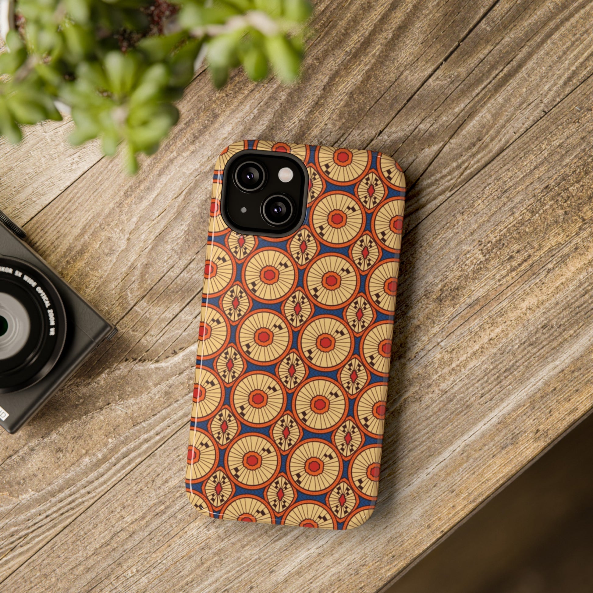 African Ankara Print Impact-Resistant Phone Case - Circles - Pounded Yam Productions