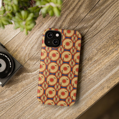 African Ankara Print Impact-Resistant Phone Case - Circles - Pounded Yam Productions