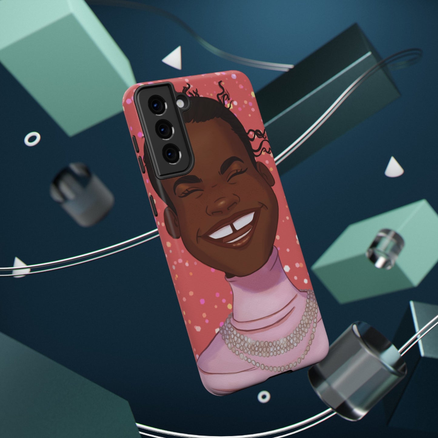 Happy Confetti Smiling Black Girl Illustrated Impact-Resistant Phone Case