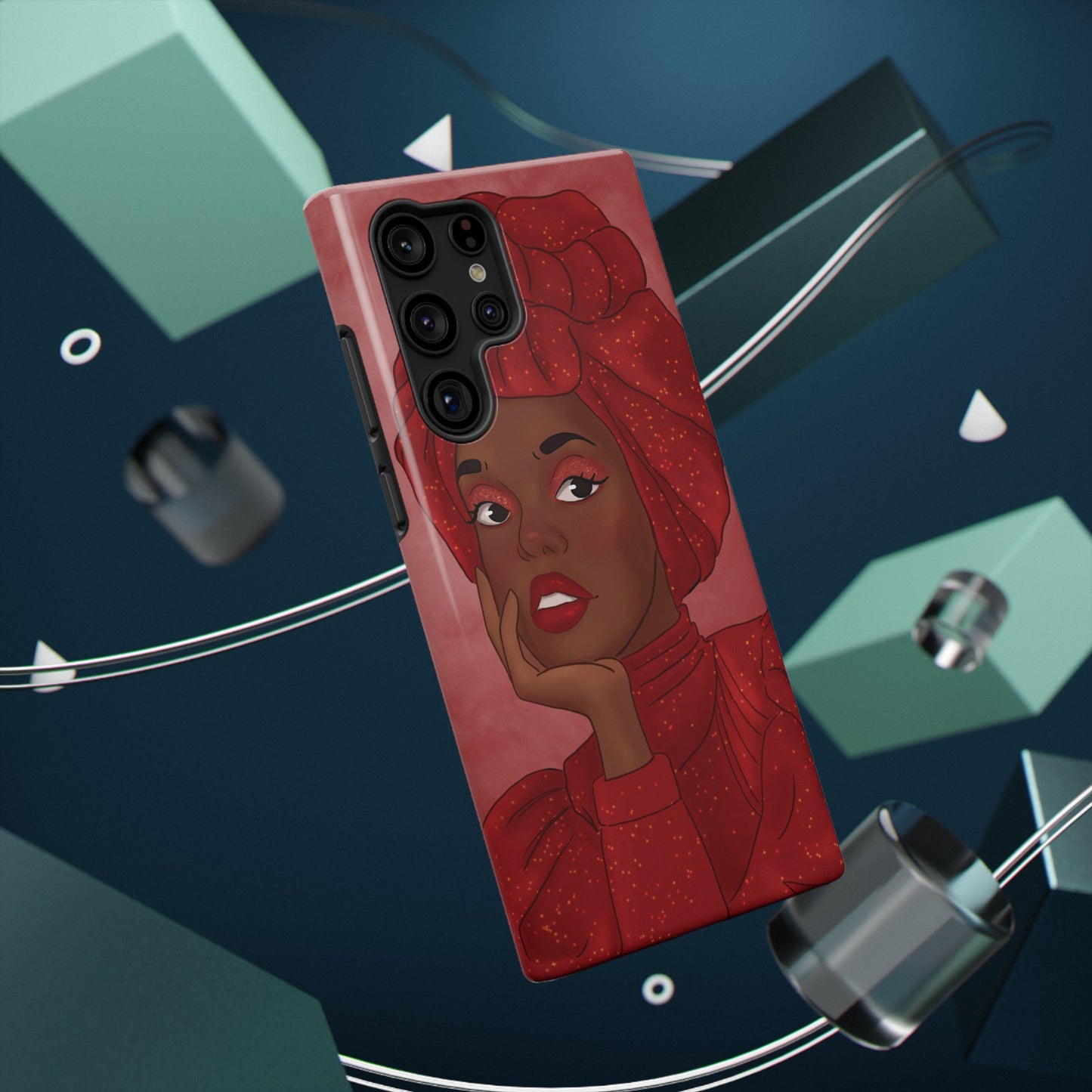 Red African Woman Impact-Resistant Phone Case