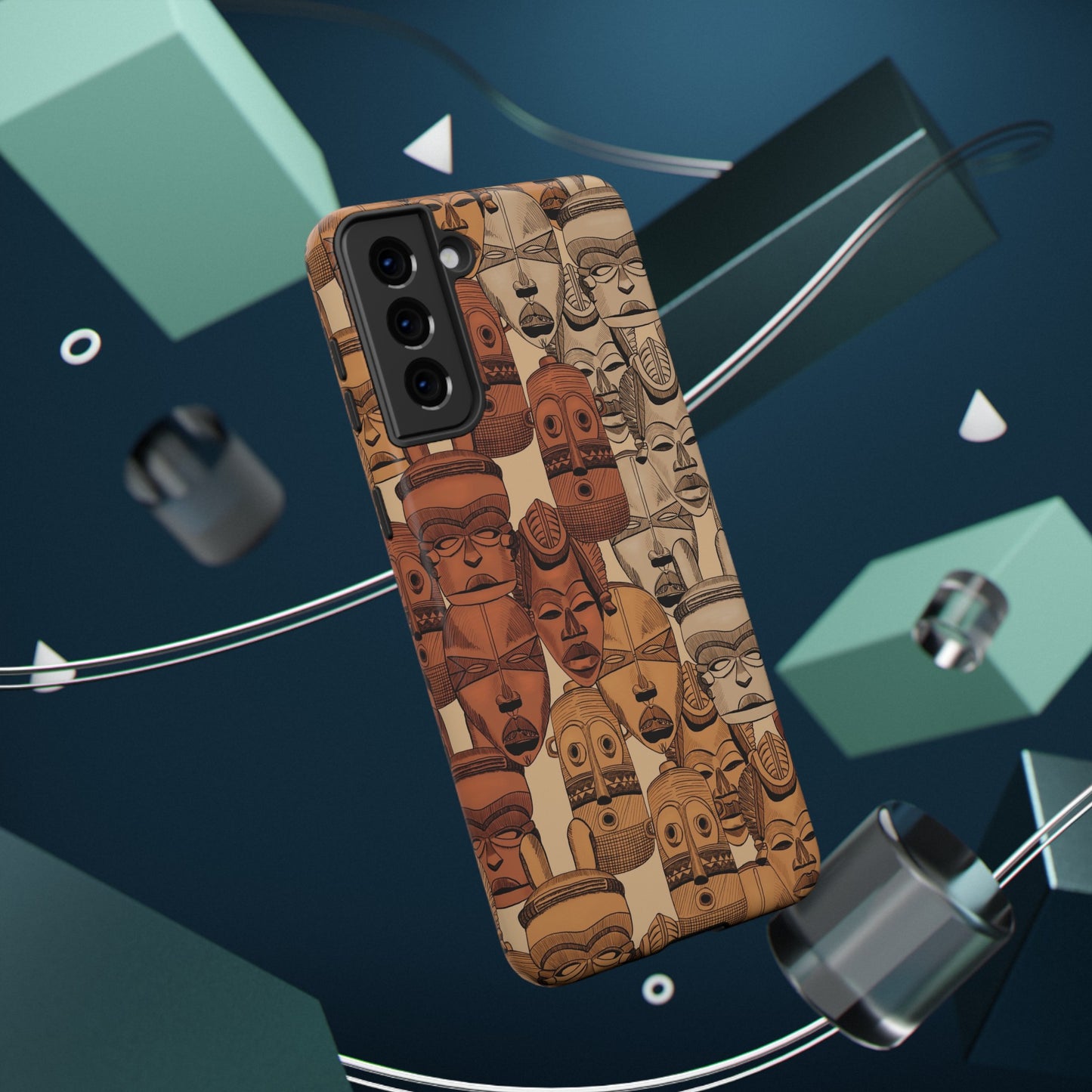 African Masks Print Impact-Resistant Phone Case