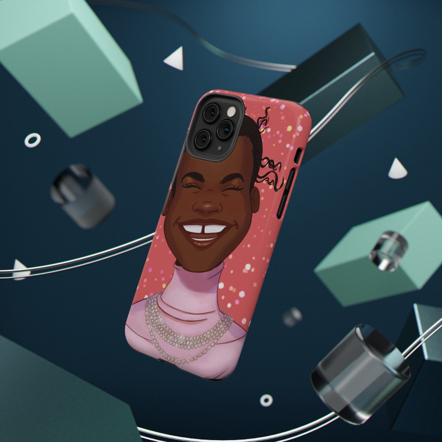 Happy Confetti Smiling Black Girl Illustrated Impact-Resistant Phone Case